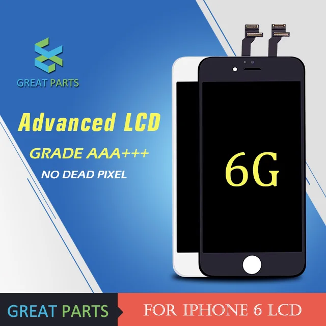 Отличные запчасти 10 шт. для расширенного lcd galss для iphone 6 6G lcd дигитайзер сенсорный экран полная сборка Замена Холодная рамка