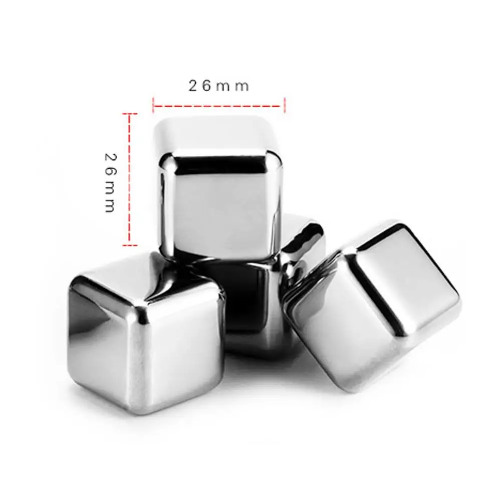 1x1x1 дюйм кубики льда для виски Чиллеры из нержавеющей стали подарок ледник