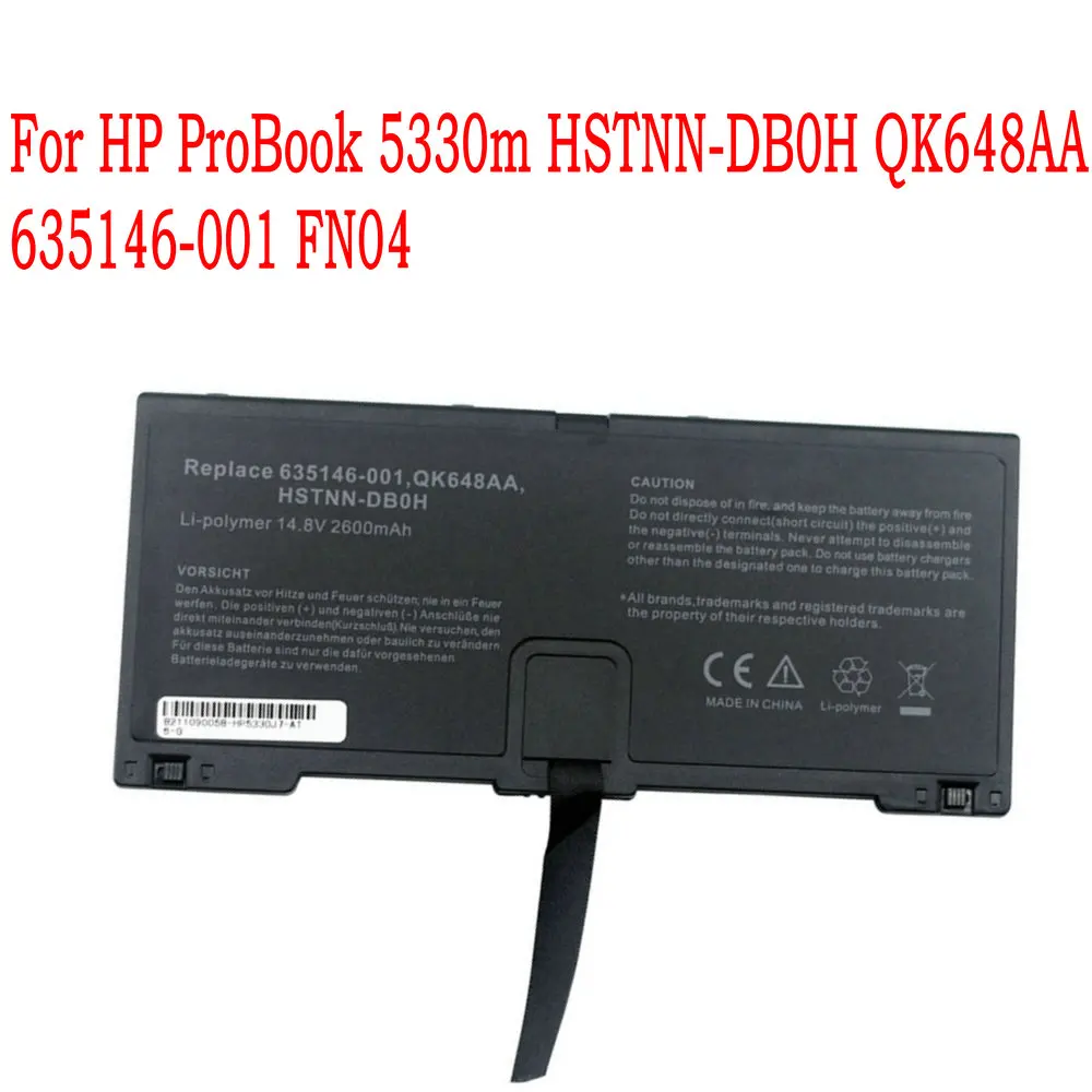 14.8V 2600mAh Laptop Battery For HP ProBook 5330m HSTNN-DB0H QK648AA 635146-001 FN04 | Компьютеры и офис