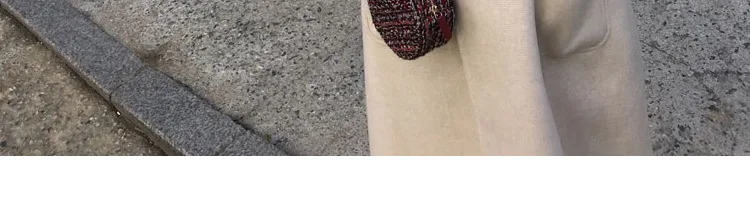 Шерстяное пальто с жемчужной пряжкой осенне-зимнее свободное шерстяное Женское пальто