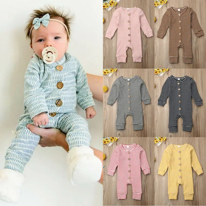 Emmababy осенние детские носки для новорожденных, зимние для маленьких мальчиков и девочек с длинным рукавом в Вертикальную Полоску боди, комбинезон, одежда, комплект одежды