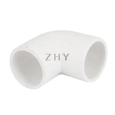 

White PVC 32mm Inner Diameter Bent Elbow Electrical Wire Pipe Connector