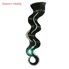 Головной убор для латинских танцев, аксессуары для танца живота, алмазные волны, плетеные волосы для взрослых и детей, украшение для волос для бальных танцев