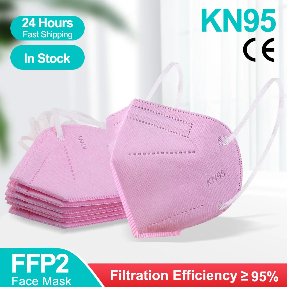 5-100 шт. розовый ffp2mask многоразовые kn95 маски ce сертифицировано взрослых ffp2reutilizable