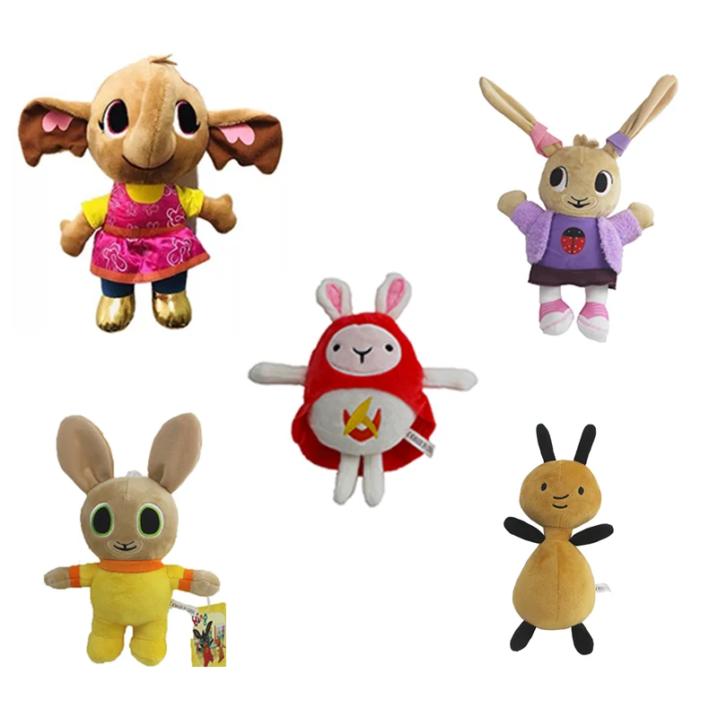 5 шт./лот, Bing Bunny Friends, плюшевая игрушка, кукла, кролик, Сула, слон, флоп, плюшевая игрушка, мягкие игрушки для детей, подарки для детей