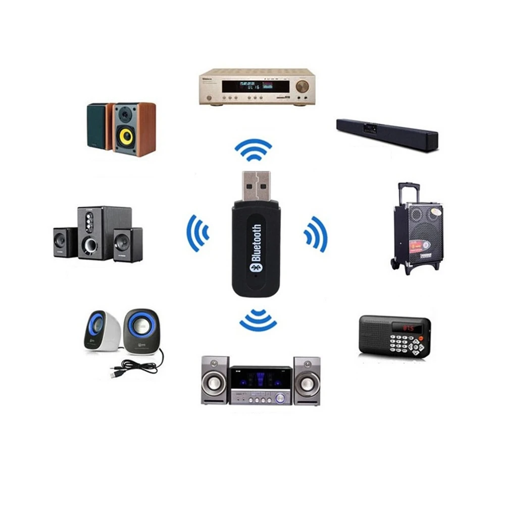 USB Bluetooth AUX беспроводной автомобильный аудио приемник A2DP музыкальный приемник адаптер для Android/IOS мобильного телефона 3,5 мм разъем 4