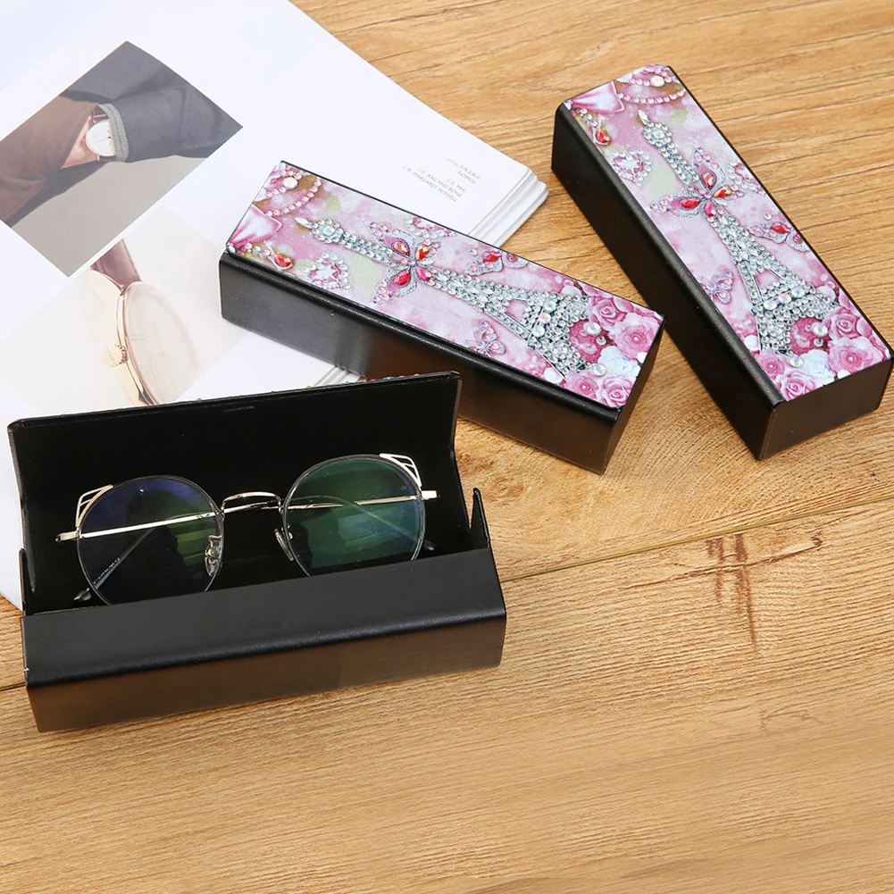 DIY Diamond Painting Glasses Storage Box PU Leather Sunglasses Storage Case Special Shaped Diamond Craft Christmas Gifts diamond painting,diamond painting accessories,diamond painting sealer,diamond painting stickers,diamond painting accessory box