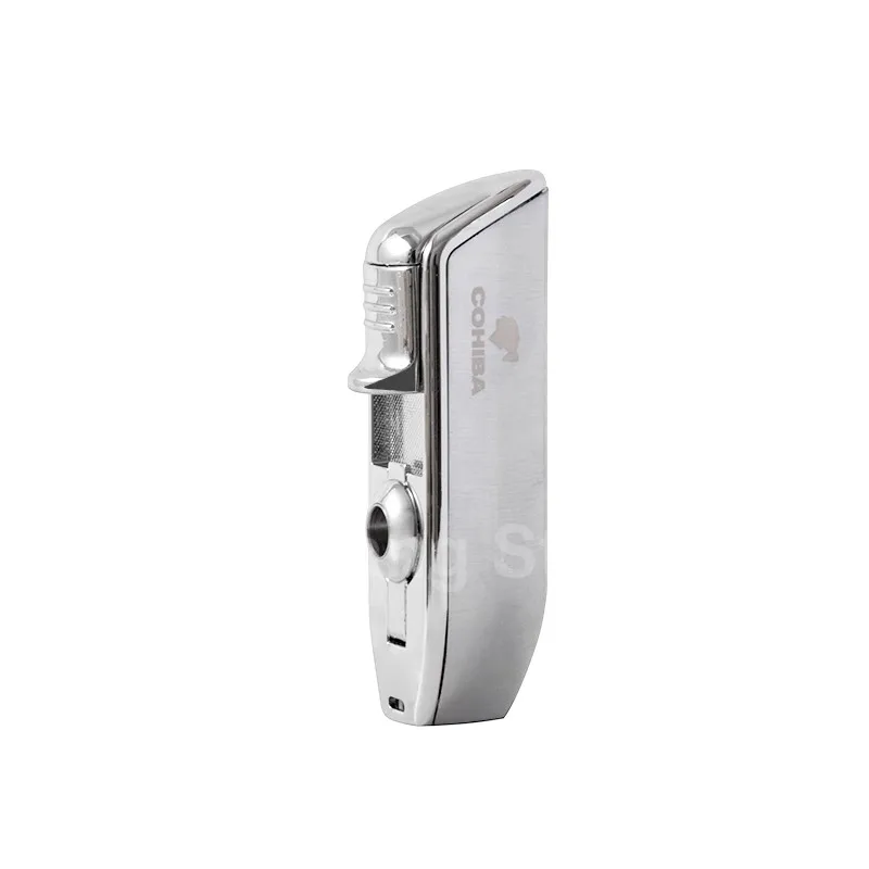 Cohiba cigarette lighter 3 blue flame flashlight cigarette lighter metal windproof portable cigar cutter no box Cohiba cigarette lighter 3 blue flame flashlight cigarette lighter metal windproof portable cigar cutter no box