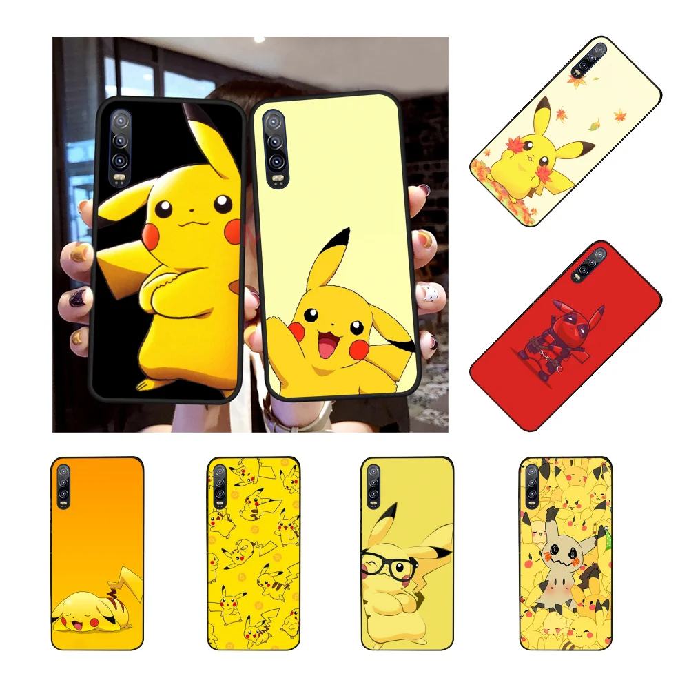 

NBDRUICAI Cute Pocket ELF Pikachue Black Phone Cover for Huawei P9 10 lite P20 pro lite P30 pro lite Psmart mate 20 pro lite