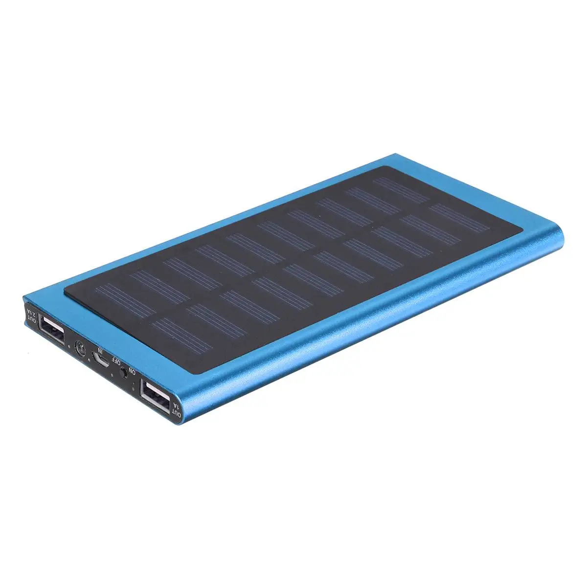 Портативный внешний аккумулятор 50000 мАч Внешний аккумулятор 2 USB светодиодный внешний аккумулятор для мобильного телефона Солнечное зарядное устройство - Цвет: Blue