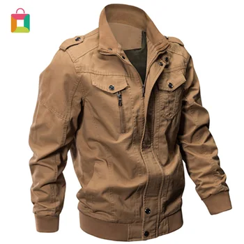 

Fashion jacket men's jacket casual solid color military jacket men's zipper coat jacket Slim spring and autumn Glittery