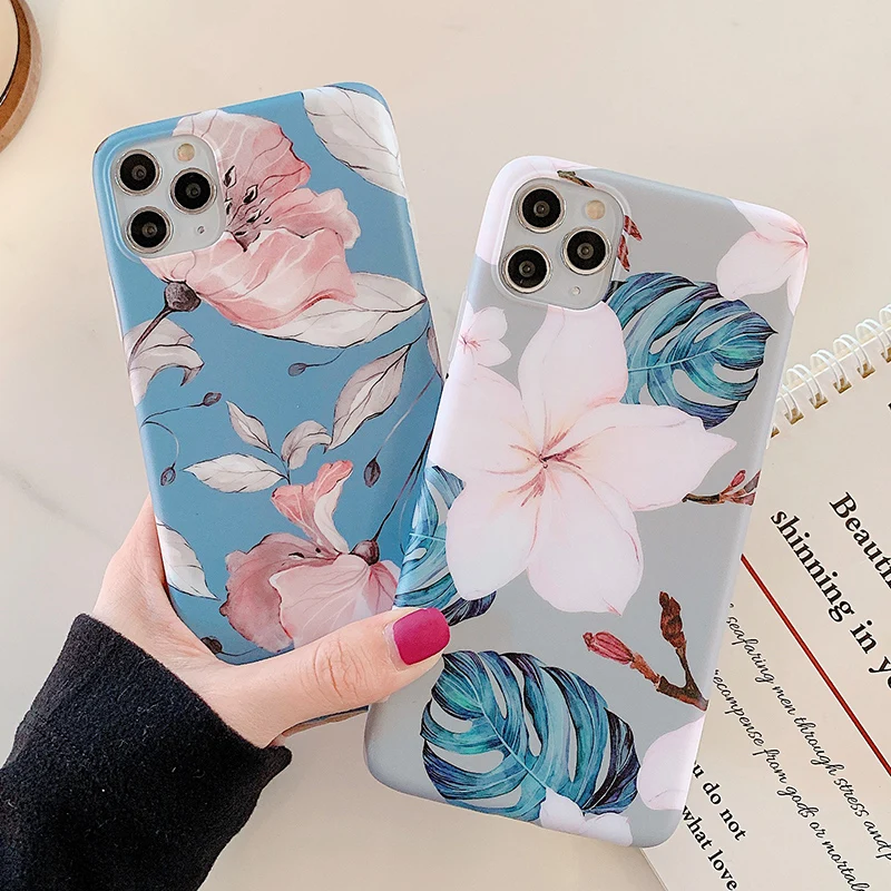 Чехол для телефона в стиле ретро с цветами iPhone 11 Pro 7 8 6 6s Plus X XR XS Max мягкий