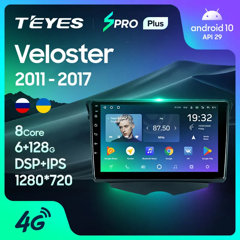 TEYES SPRO Plus Штатная магнитола For Хендай Велостер FS Hyundai Veloster 2011 - 2017 Android 10 до 8-ЯДЕР 4 +