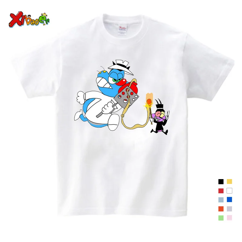 Г. Летние детские футболки с героями мультфильмов Oggy и тараканы, Детская летняя футболка футболки с короткими рукавами для мальчиков и девочек