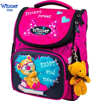 

2020 Children School Bags For Girls 3D Cartoon Bear Cat Backpack Kids Orthopedic School Backpacks mochila escolar Grade 1-4