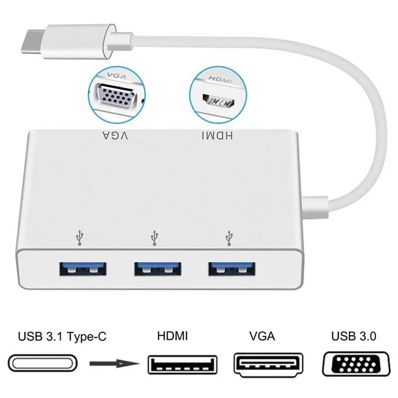 IG-USB type C к HDMI/USB 3,0 адаптер, USB 3,1 type C адаптер 4K HDMI цифровой AV многопортовый адаптер, Совместимость с Thunderbolt 3, USB C