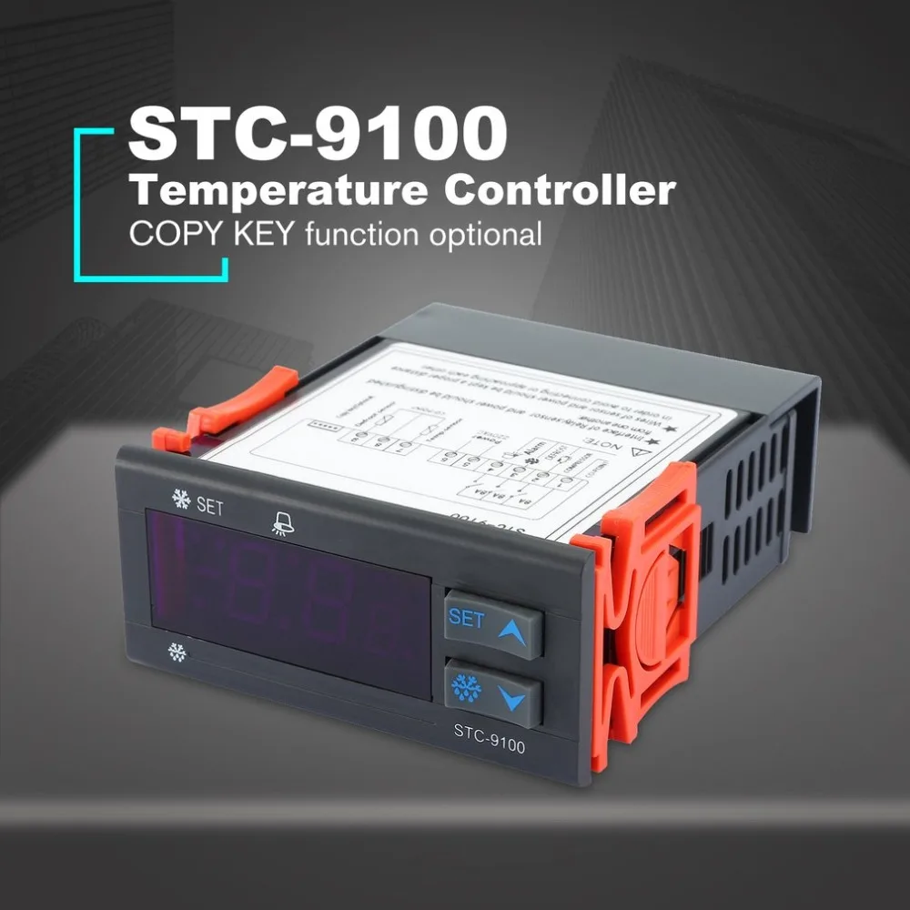 STC-9100 регулятор контроля температуры морозильная камера контроль температуры Лер охлаждения Мороз сигнализация двойной датчик