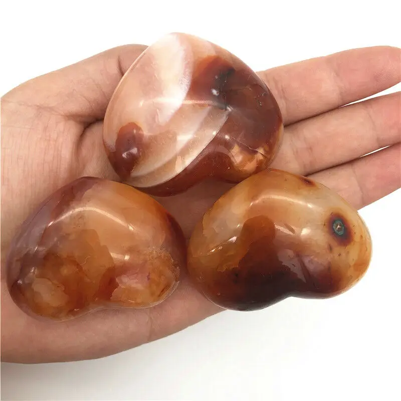 Wholesale 1PC Big Natural Red Carnelian Agate Crystal Heart Shaped Polished Stones Healing Quartz Crystals | Дом и сад