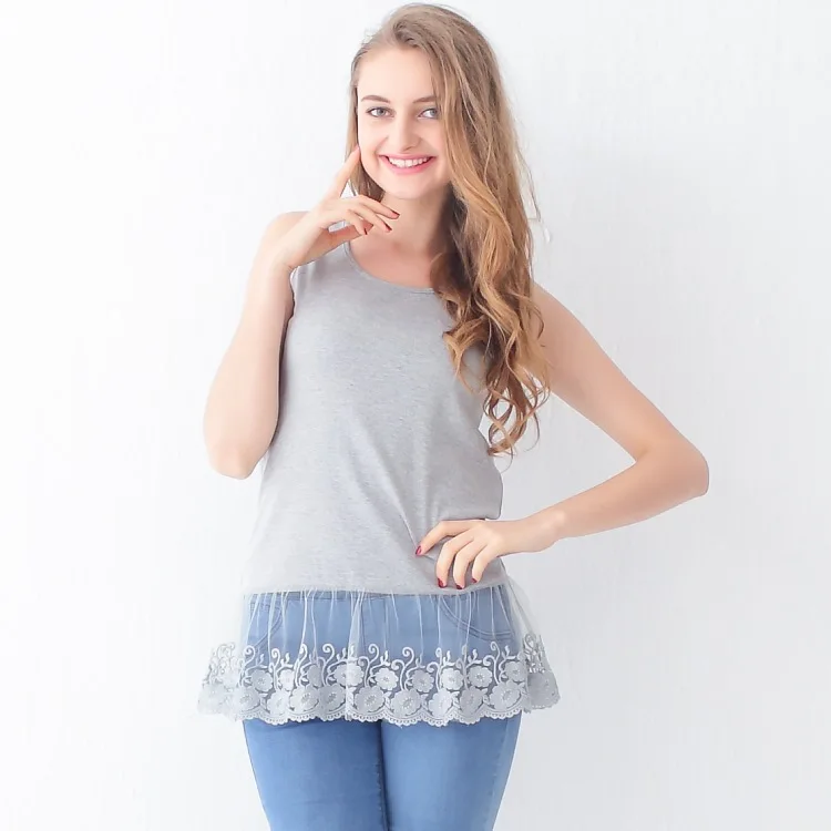 Summer High Street Basic Clothing Female New Korean Style Spaghetti strap Lace Women Tops Cotton Sexy Camisole E575