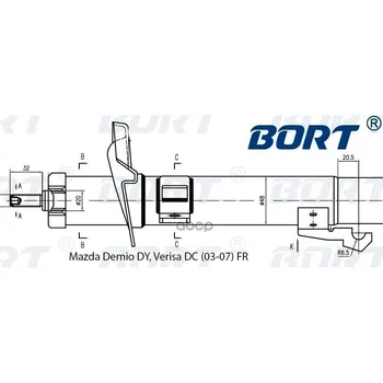 

Stand shock absorption gas oil front right Bort art. G22048043r