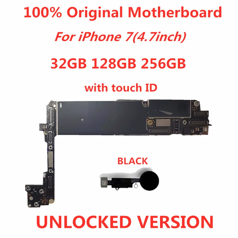 Оригинальная материнская плата для iphone 7 разблокированная с Touch ID/NO ID logic compact icloud