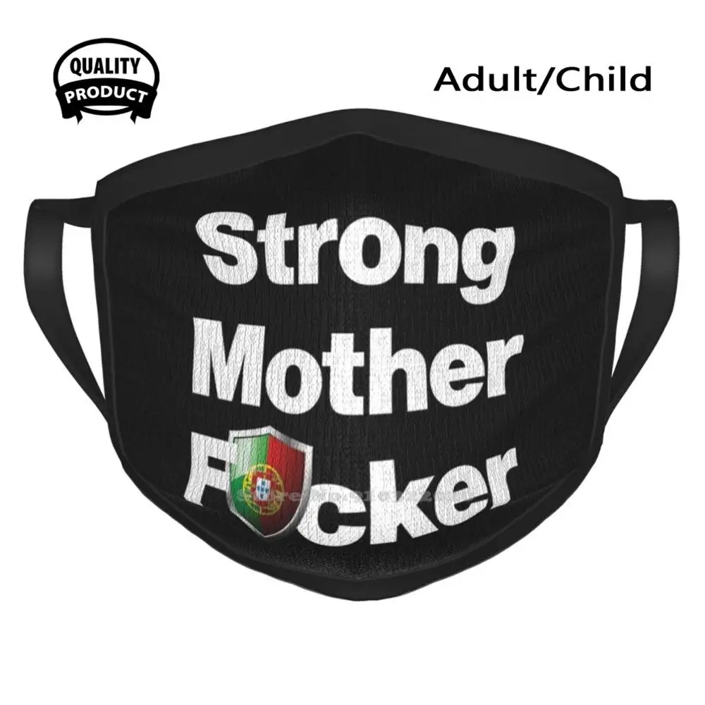 

Черная дышащая многоразовая маска для рта I Am Strong Mf из Португалии
