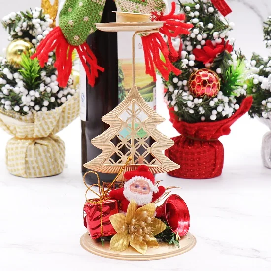 Christmas tree Железный Рождественский подсвечник орнамент свеча Рождественская свеча Снежинка пятиконечная новогодняя елка со звездой рабочего стола украшения фона - Цвет: Christmas tree