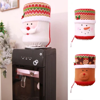 

New Year Santa Claus Reindeer Drinking Bucket Dust Cover Christmas Decorations For Home Water Dispenser Accessories