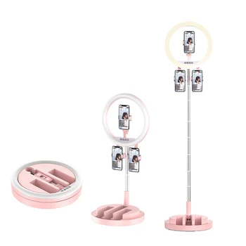 

Selfie Flash Ring Light + Mobile Phone Holder 24 LED Camera Long Arm USB Clip On 10-Level BrightnessClip for Live Stream