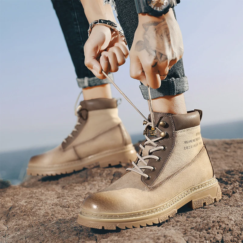 

2019 winter Martin boots men plus velvet thickening versatile boots British wind high boots boots tooling cotton shoes