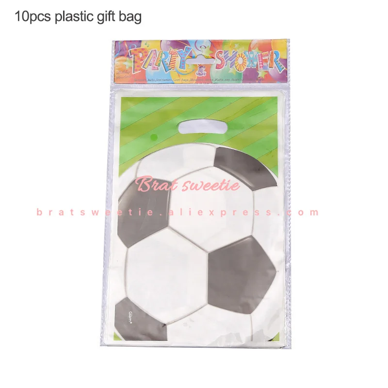 football gift bag Футбольная тематическая вечеринка, одноразовая посуда, бумажные тарелки, для детского душа, для детского дня рождения, украшения, принадлежности, сувениры, подарочный пакет - Цвет: football gift bag