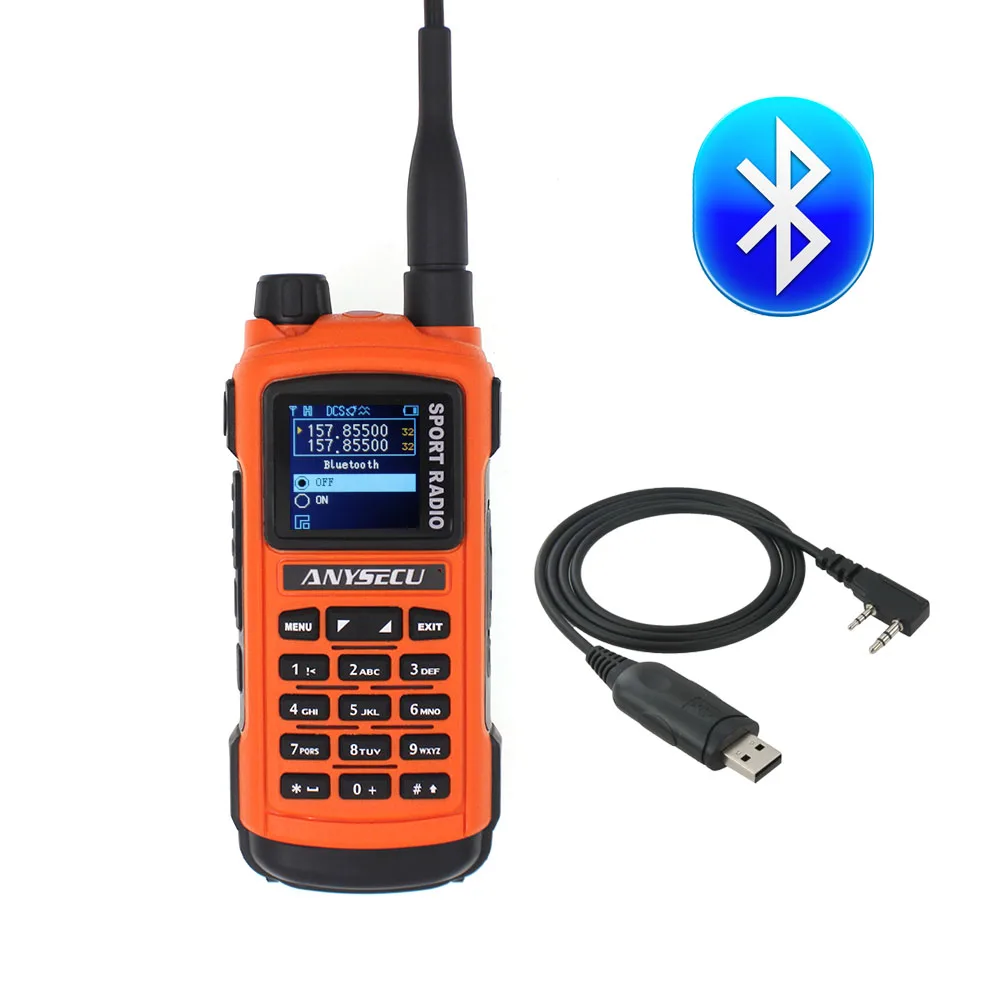 AC-580-Bluetooth-USB Anysecu AC-580 Bluetooth Walkie Talkie профессиональное Спортивное радио VHF 136-174MHz UHF 400-520MHz 5W радиостанция GP8800 - Цвет: AC-580-Bluetooth-USB