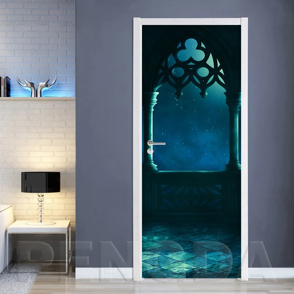Sticker Self Adhesive Wallpaper Moon Animal Cartoon For Doors Diy Print Art Picture Home Decor Mural Wardrobe Renovation Decal