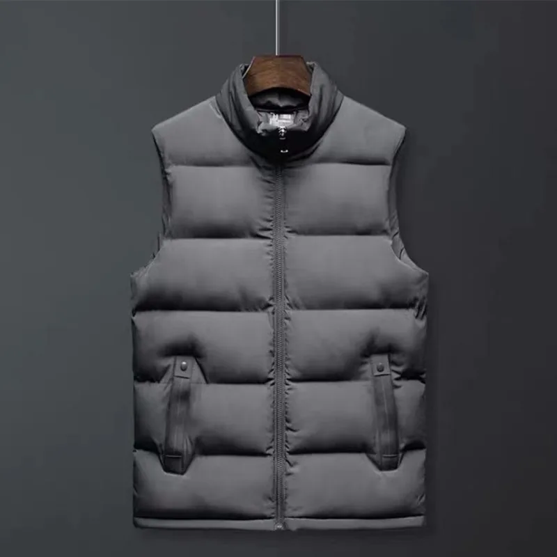Новинка, повседневный мужской жилет размера плюс 5XL 6XL 7XL, качественная однотонная ветровка, Прямая поставка, модные мужские куртки без рукавов s