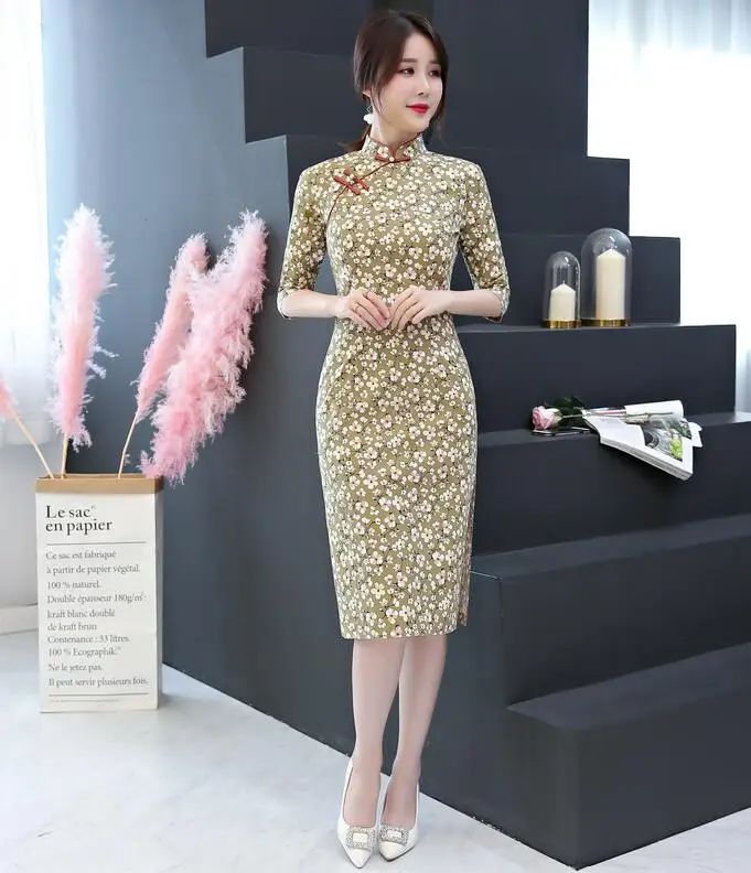 z08291 Новое поступление модные современные Cheongsam тонкое платье Ципао с разрезом женское платье китайские традиционные платья Китай магазин одежды размер S-3XL - Цвет: z08291