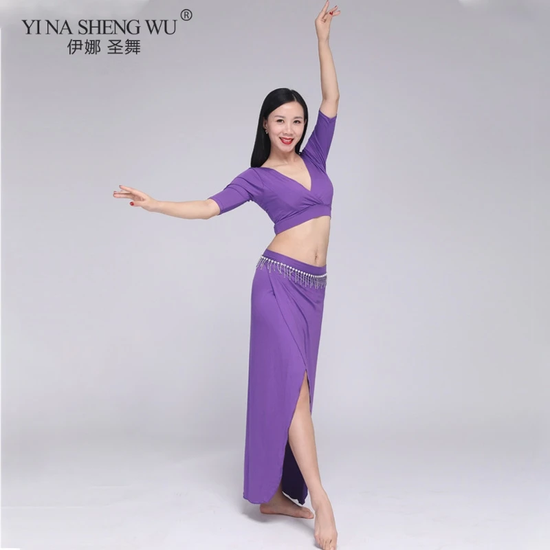 

Summer Elegant India Belly Dance New Female Sexy Eastern Practice Clothing New Large Size Long Skirt Stage Performance Clothes