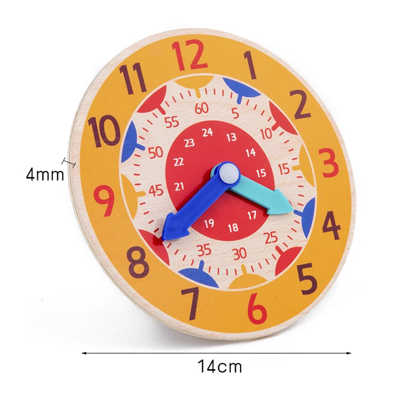Children Montessori Wooden Clock Toys Hour Minute Second Cognition Colorful Clocks Teaching Aids for Kids Preschool Children 6