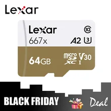 Lexar микро SD карты 667x слот для карт памяти 64 ГБ 128 256 100 МБ/с. C10 TF карты флэш накопитель usb для смартфонов