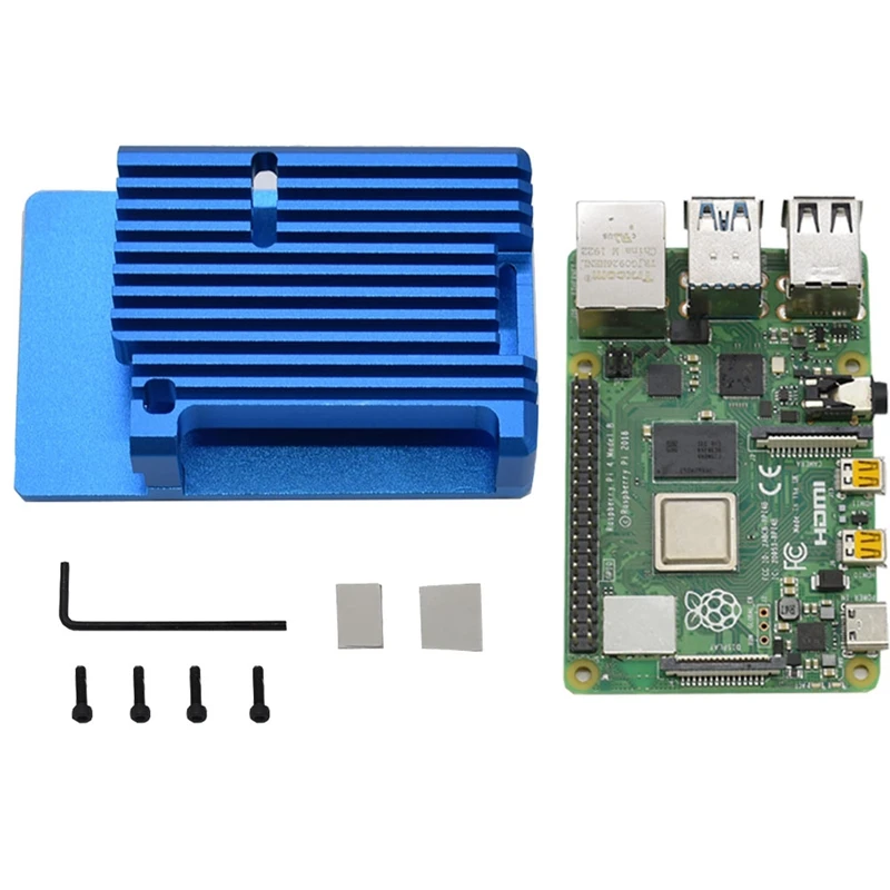 Для Raspberry Pi 4 Модель B 2GB ram Поддержка 2,4/5,0 GHz wifi Bluetooth 5,0 с алюминиевым ЧПУ сплав защитный чехол