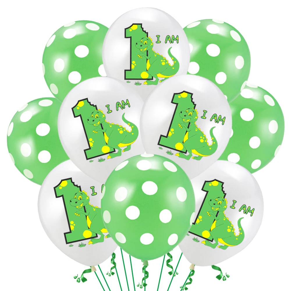 YORIWOO Jurassic World Dinosaur Party Supplies Baby Shower Banner Latex Balloon 1st Birthday Party Decorations Kids One Year Old