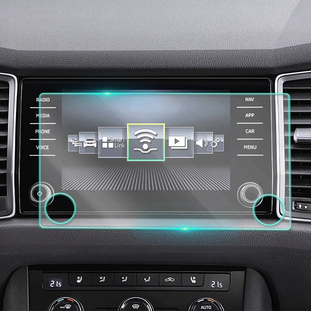 Skoda Kodiaq 2016-2021 차량용 멀티미디어 비디오 GPS 네비게이션 LCD 화면 강화 유리 보호 필름 안티 스크래치 액세서리