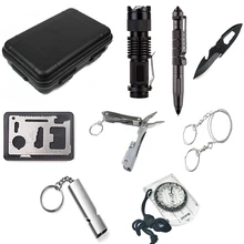 Мини-комплект для выживания, набор, военный, для путешествий, кемпинга, инструменты, аптечка, аварийный, многофункциональный, для выживания, для приключений, для спорта на открытом воздухе