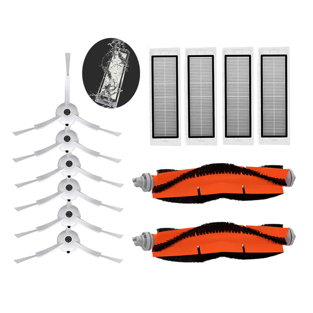 

2* Main Brush+6 *Side Brush + 4* HEPA Filter Suitable for xiaomi vacuum 2 roborock S50 xiaomi roborock Mi Robot parts filters