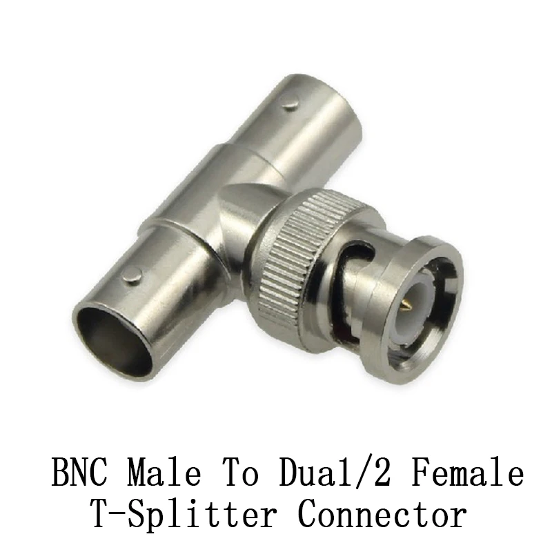 

100pcs/lot CCTV BNC Male To Dual BNC Female Coal Converter Adapter(Used for cctv camera AHD camera IP camera and DVR/NVR)