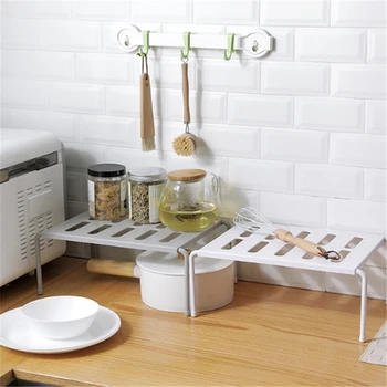 

Kitchen Sink Shelf Adjustable Telescopic Cabinets Kitchen Utensils Storage Pot Rack Home Organizer Spice Bottle Storage Rack