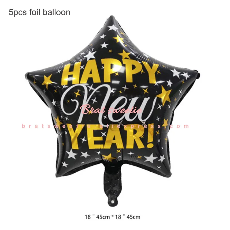 5pc HNY star 30-й день рождения украшение 30 золотых и черных цифр фольга шарики в виде бутылок шампанского вина балон для взрослых день рождения поставки - Цвет: 5pc HNY star