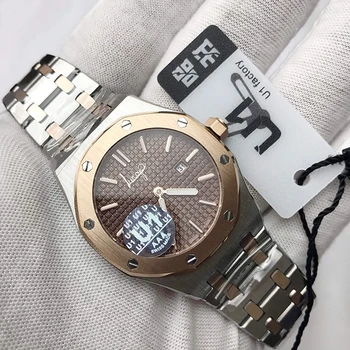

top ladies rose gold and silver quartz watch 33mm Luminous top quality stainless steel royal oaks women watches