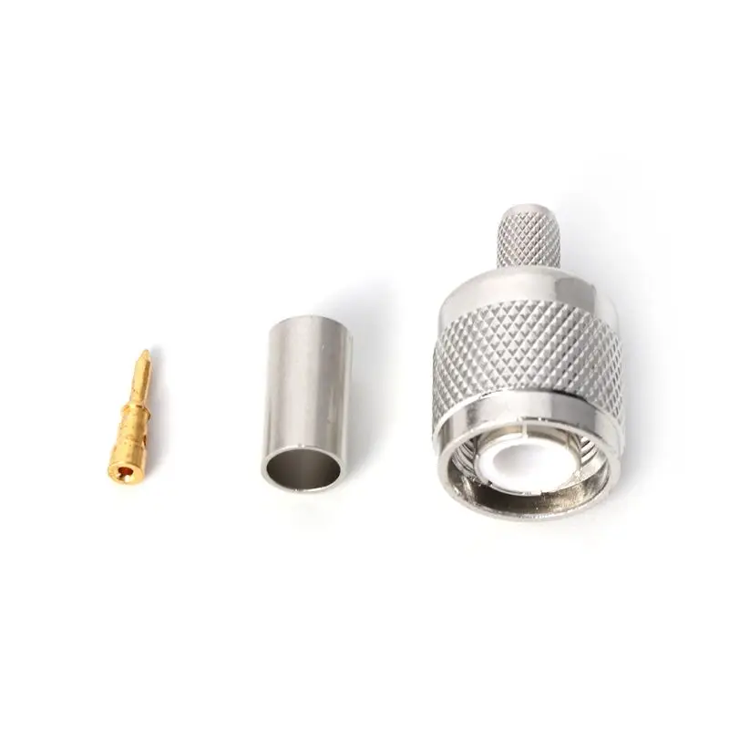 

TNC Male Plug RF Coax Connector Crimp Nickelplated For Cable RG58 RG142 RG400 LMR195