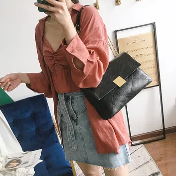 

2019 Lady's New Fashion Black Cover Chain Handbags Women's Luxury Shoulder and Messenger Pockets Trend Style Women's Solid Bags