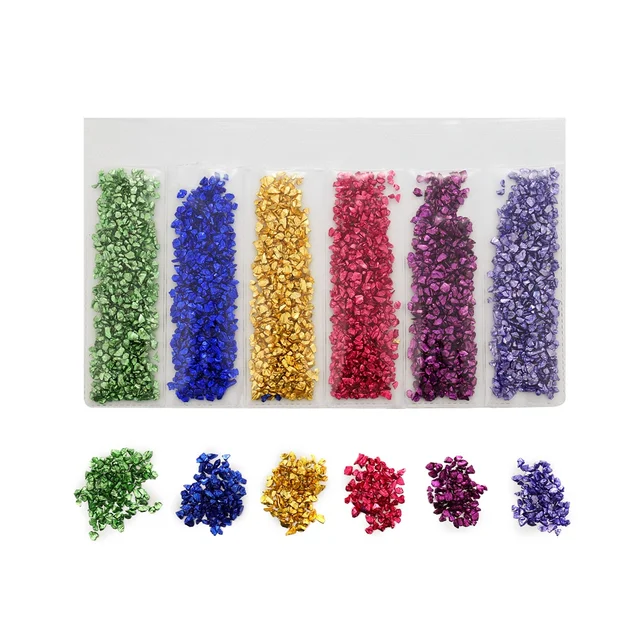 20/50g Glass Metal Crushed Stone Filler DIY Table Decoration Cake Fruit Coaster Filling Decorative Crystal For Epoxy Resin Mold Set 09
